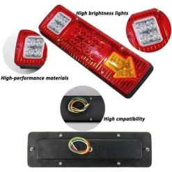 HEGUYEY 2 Stück LKW-Anhänger-Rücklicht 19 LED Wasserdichtes Bremslicht Rückfahrblinker Rücklichter Kennzeichenbeleuchtung Für Wohnmobil, Anhänger, Van, Schneemobil -Anhänger & Zubehör Verkäufe 64880007 4