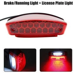 HEGUYEY Rote LED-Bremslichter Hinten Für Motorräder, Kennzeichenrücklicht, Integriertes Rücklicht