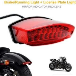 HEGUYEY Rote LED-Bremslichter Hinten Für Motorräder, Kennzeichenrücklicht, Integriertes Rücklicht -Anhänger & Zubehör Verkäufe 64882365 3
