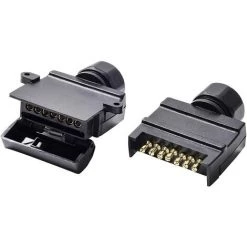 TINOR Flacher 7-poliger Anhängerstecker Stecker Und Flacher 7-poliger Anhängerstecker Buchse, 12 V Australien Wasserdichter Flachstecker 7-poliger Anhängerstecker, Anhängerstecker Passend Für Wohnmobile (Schraubenende)
