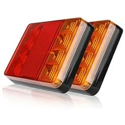 TINOR 2er-Pack Anhänger-Rücklichter, 8 LED-Auto-LKW-Rücklichter, Wasserdichte Warnlichter, Rücklichter Für Anhänger, LKW, Boot, DC 24V
