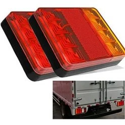 TINOR 2er-Pack Anhänger-Rücklichter, 8 LED-Auto-LKW-Rücklichter, Wasserdichte Warnlichter, Rücklichter Für Anhänger, LKW, Boot, DC 24V -Anhänger & Zubehör Verkäufe 65264827 4