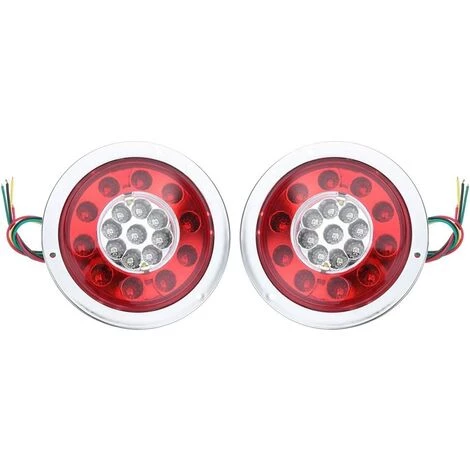 TINOR Pack 19 LED Runde Rückleuchten Gelb Rot LKW Anhänger LKW Blinker 10-30V Silber 5 TINOR Pack 19 LED Runde Rückleuchten Gelb Rot LKW Anhänger LKW Blinker 10-30V Silber – Bild 5