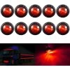 TINOR 3/4" Runde LED-Markierungsleuchte Vorne Hinten Seitenmarkierungsleuchte Wasserdichte Kugelmarkierungsleuchte 12 V Für PKW-LKW (rot)