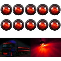 TINOR 3/4" Runde LED-Markierungsleuchte Vorne Hinten Seitenmarkierungsleuchte Wasserdichte Kugelmarkierungsleuchte 12 V Für PKW-LKW (rot)