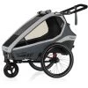 Qeridoo Fahrradanhänger Kidgoo 1 Einsitzer / Buggy Mit Joggerfunktion Und Blattfeder Dämpfsystem, Steel Grey