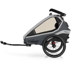Qeridoo Fahrradanhänger Kidgoo 1 Einsitzer / Buggy Mit Joggerfunktion Und Blattfeder Dämpfsystem, Steel Grey -Anhänger & Zubehör Verkäufe 65388034 3
