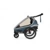 Qeridoo Fahrradanhänger Kidgoo 2 Zweisitzer / Buggy Mit Joggerfunktion Und Blattfeder Dämpfsystem, Navy Blue