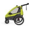 Qeridoo Fahrradanhänger Sportrex 2 Limited Edition Zweisitzer / Buggy Mit Joggerfunktion Und Blattfeder Dämpfsystem, Lime Green