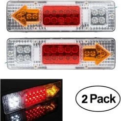 MIYA 2 Luces Traseras Para Remolque, 19 LED, 12V, Caravana, Coche, Hojas Traseras, Parada, Indicador De Frenado Inverso, Lámpara De Flechas Impermeable Para Vehículo