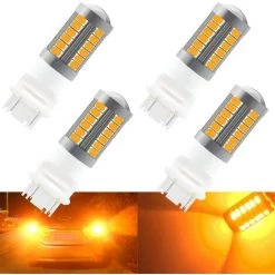 MIYA Ámbar 3157 3047 3057 3155 5630 P21 / 7W 33SMD Bombillas LED Para Automóvil 900LM Luces Intermitentes Delanteras Y Traseras Súper Brillantes Bombillas Intermitentes 12-30V 3.6W (4 Piezas)