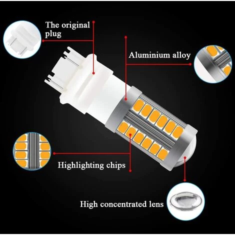MIYA Ámbar 3157 3047 3057 3155 5630 P21 / 7W 33SMD Bombillas LED Para Automóvil 900LM Luces Intermitentes Delanteras Y Traseras Súper Brillantes Bombillas Intermitentes 12-30V 3.6W (4 Piezas) 2 MIYA Ámbar 3157 3047 3057 3155 5630 P21 / 7W 33SMD Bombillas LED Para Automóvil 900LM Luces Intermitentes Delanteras Y Traseras Súper Brillantes Bombillas Intermitentes 12-30V 3.6W (4 Piezas) – Bild 2