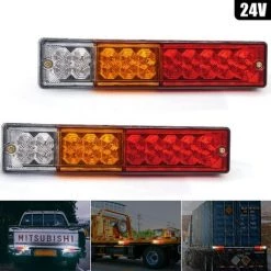 MIYA 2 Luces LED Para Remolque De 24 V, Luces Traseras LED Universales, 20 Luces LED De Marcha Atrás, Luces De Señal De Giro De Freno, Faros Traseros Para Remolque, Camión, Tractor, Caravana, Autobús, Camping