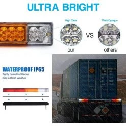 MIYA 2 Luces LED Para Remolque De 24 V, Luces Traseras LED Universales, 20 Luces LED De Marcha Atrás, Luces De Señal De Giro De Freno, Faros Traseros Para Remolque, Camión, Tractor, Caravana, Autobús, Camping -Anhänger & Zubehör Verkäufe 65612958 4