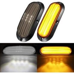 MIYA 2 Uds 74 LED Secuencial Señal De Giro Luz De Freno Luz Trasera Luz Estroboscópica Para Camión Remolque Vagón Coche Caravana Guía De Luz Modificada [blanco + Amarillo]