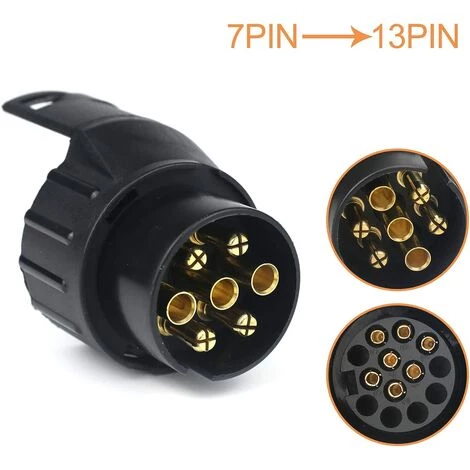 Kueatily 7/13 Anhänger Stecker Adapter 7 Auf 13 Pin Stecker Kupplung 7 Pol Auf 13 Pin Für PKW Anhänger, Traktor, Wohnwagen, Fahrradträger 1 Kueatily 7/13 Anhänger Stecker Adapter 7 Auf 13 Pin Stecker Kupplung 7 Pol Auf 13 Pin Für PKW Anhänger, Traktor, Wohnwagen, Fahrradträger