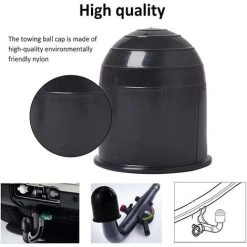 DONTODENT Schwarze Anhängerkupplungsabdeckung, Universelle 50-mm-Kugelkappenkugel Für Wohnwagenanhängerkupplung, Perfekte Kunststoff-Anhängerkupplungsabdeckung Für LKW-Anhänger, Schwarzer Kunststoff, 2 Stück Betterlife -Anhänger & Zubehör Verkäufe 66096028 3