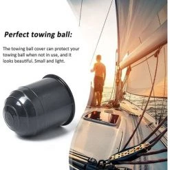 DONTODENT Schwarze Anhängerkupplungsabdeckung, Universelle 50-mm-Kugelkappenkugel Für Wohnwagenanhängerkupplung, Perfekte Kunststoff-Anhängerkupplungsabdeckung Für LKW-Anhänger, Schwarzer Kunststoff, 2 Stück Betterlife -Anhänger & Zubehör Verkäufe 66096028 5