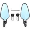PERLE RARE Universal 22mm Motorrad Rückspiegel Umkehr CNC Rückspiegel Aluminium Oval Motorrad Spiegel (Mirror Blue)