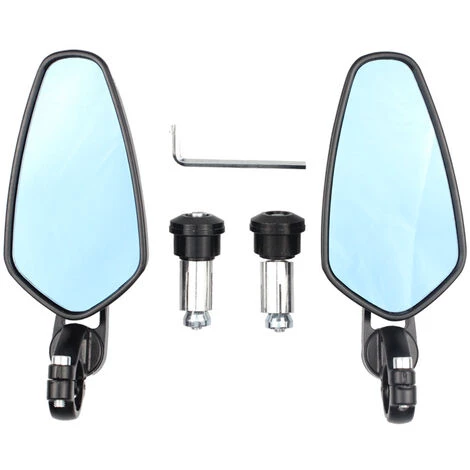 PERLE RARE Universal 22mm Motorrad Rückspiegel Umkehr CNC Rückspiegel Aluminium Oval Motorrad Spiegel (Mirror Blue) 1 PERLE RARE Universal 22mm Motorrad Rückspiegel Umkehr CNC Rückspiegel Aluminium Oval Motorrad Spiegel (Mirror Blue)