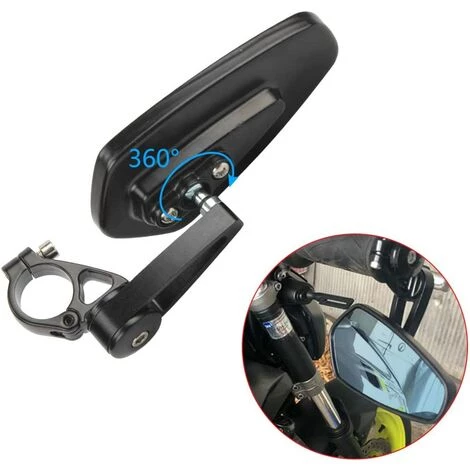 PERLE RARE Universal 22mm Motorrad Rückspiegel Umkehr CNC Rückspiegel Aluminium Oval Motorrad Spiegel (Mirror Blue) 5 PERLE RARE Universal 22mm Motorrad Rückspiegel Umkehr CNC Rückspiegel Aluminium Oval Motorrad Spiegel (Mirror Blue) – Bild 5