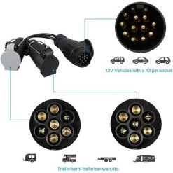 READCLY-Adapter Wohnwagen-Anhängerkupplung 13-polig Auf 12N Und 12S 7-polig -Anhänger & Zubehör Verkäufe 66736725 3