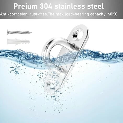 READCLY Ösenplatte Aus Edelstahl, 8 Stück Länglicher Metallhaken Befestigungshaken 40 Kg Tragfähigkeit Für Aufhängungen Für Klettersport Und Heimgebrauch 4 READCLY Ösenplatte Aus Edelstahl, 8 Stück Länglicher Metallhaken Befestigungshaken 40 Kg Tragfähigkeit Für Aufhängungen Für Klettersport Und Heimgebrauch – Bild 4