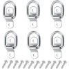 READCLY D-Hitch Hook, 6 PCS D-Ring Zurrringe Edelstahl Zurrringe Mit Montagehalterung Und Schrauben 1/4" D-Ringe Für Anhänger Van Trucks Road Horsebox Seile