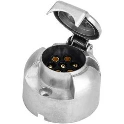 READCLY-Trailer Adapter, 7-poliger Autoanhänger-Steckdosenadapter, Silberner Metallstecker Für 12-V-Wohnwagen-Anhängerkupplung