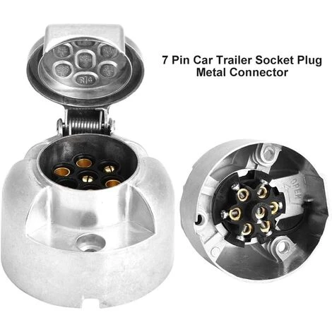 READCLY-Trailer Adapter, 7-poliger Autoanhänger-Steckdosenadapter, Silberner Metallstecker Für 12-V-Wohnwagen-Anhängerkupplung 2 READCLY-Trailer Adapter, 7-poliger Autoanhänger-Steckdosenadapter, Silberner Metallstecker Für 12-V-Wohnwagen-Anhängerkupplung – Bild 2