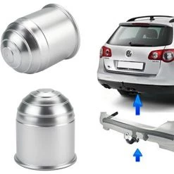 READCLY-2 STÜCKE 55 Mm ABS Anhängerkupplungsabdeckung, Rostfrei, Anhängerkupplungsabdeckung, ölfest, Wohnwagen, Anhänger, Schmutzabweisend, Langlebig Für Auto, LKW, Anhänger, Boote – Silber