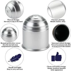 READCLY-2 STÜCKE 55 Mm ABS Anhängerkupplungsabdeckung, Rostfrei, Anhängerkupplungsabdeckung, ölfest, Wohnwagen, Anhänger, Schmutzabweisend, Langlebig Für Auto, LKW, Anhänger, Boote – Silber -Anhänger & Zubehör Verkäufe 66737463 5