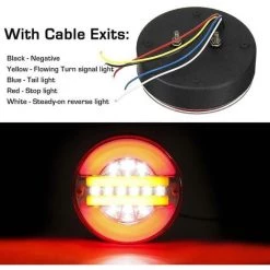 DONTODENT 4-Zoll-Anhänger Dynamisches Rücklicht 24 V LED-LKW-Bremslicht LED Roundwanan -Anhänger & Zubehör Verkäufe 66751138 3