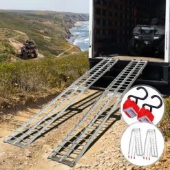 Jago® Auffahrrampe 340kg Pro Rampe - 2er Set, Aluminium, Klappbar, Antirutsch - Laderampe, Auffahrschiene, Anhängerrampe, Verladerampe, Verladeschiene, Fahrrampe -Anhänger & Zubehör Verkäufe 66808926 3