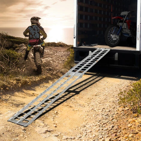 Jago® Auffahrrampe 340kg Pro Rampe - 1er Set, Aluminium, Klappbar, Antirutsch | Laderampe, Auffahrschiene, Anhängerrampe, Verladerampe, Verladeschiene, Fahrrampe 5 Jago® Auffahrrampe 340kg Pro Rampe - 1er Set, Aluminium, Klappbar, Antirutsch | Laderampe, Auffahrschiene, Anhängerrampe, Verladerampe, Verladeschiene, Fahrrampe – Bild 5