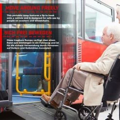 Jago® Rollstuhlrampe - Aluminium, Klappbar, Versch. Größen (90, 122, 150cm), Mobile Faltbar, 270kg - Verladerampe, Schwellenrampe, Kofferrampe, Auffahrrampe Für Treppen, Rollstühle Rollatoren (90cm) -Anhänger & Zubehör Verkäufe 66809038 3