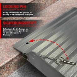 Jago® Rollstuhlrampe - Aluminium, Klappbar, Versch. Größen (90, 122, 150cm), Mobile Faltbar, 270kg - Verladerampe, Schwellenrampe, Kofferrampe, Auffahrrampe Für Treppen, Rollstühle Rollatoren (90cm) -Anhänger & Zubehör Verkäufe 66809038 4