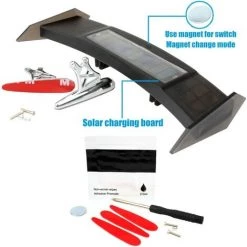 BENOBBY KIDS Mini-Auto-Spoilerfl��gel, Universeller Auto-Heckfl��gel, Verstellbarer Engelsschwanz, ABS-Solar-Auto-Heckdekoration Mit Warnblinklicht, Schwarz -Anhänger & Zubehör Verkäufe 67064747 4