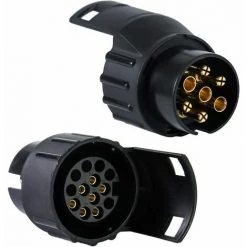 ECHOO 12-V-Anhängersteckdosen-Steckeradapter, 13- Bis 7-poliger Stecker, Auto-LKW-Anhängerkupplung, Abschleppstecker-Konverter-Adapter Mit Abdeckung