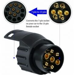 ECHOO 12-V-Anhängersteckdosen-Steckeradapter, 13- Bis 7-poliger Stecker, Auto-LKW-Anhängerkupplung, Abschleppstecker-Konverter-Adapter Mit Abdeckung -Anhänger & Zubehör Verkäufe 67696417 3