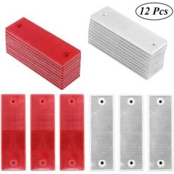 Anhänger & Zubehör Verkäufe 6 HIASDFLS 12 Stück LKW-Reflektoren, Reflektierende Warntafel, Universelle Rote/weiße Reflektormarkierung Aus Kunststoff Für Anhänger (2 Farben)