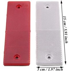 HIASDFLS 12 Stück LKW-Reflektoren, Reflektierende Warntafel, Universelle Rote/weiße Reflektormarkierung Aus Kunststoff Für Anhänger (2 Farben) -Anhänger & Zubehör Verkäufe 67820158 3