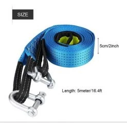 HIASDFLS Meter Abschleppseil, 8 Tonnen Schwerer Auto-Abschleppgurt, Straßenbergungs-Windengurtkabel Mit Reflektierendem Streifen, Handschuhe Und 2 Schäkel -Anhänger & Zubehör Verkäufe 67820212 4