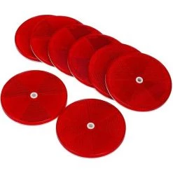 HIASDFLS Stück Roter Runder Reflektor, Fester Einschraubbarer Anhängerreflektor, Runder Signalreflektor, Roter Reflektor Für Wohnwagenanhänger (rot, 80 Mm)