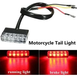 HIASDFLS 12 V 5 Led Mini Rotes Bremsrücklicht Für Motorrad, Roller, Quad, Fahrrad