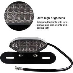 HIASDFLS Motorrad Modifiziertes Rücklicht Integriertes LED-Bremslicht & Blinker-Kontrollleuchte 16 LEDs 12 V Motorrad-Bremslichter Blinker Fünf-Draht-Verbindung Mit Eisen-Montagerahmen Wasserdicht-Rauch -Anhänger & Zubehör Verkäufe 67820479 3