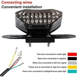 HIASDFLS Motorrad Modifiziertes Rücklicht Integriertes LED-Bremslicht & Blinker-Kontrollleuchte 16 LEDs 12 V Motorrad-Bremslichter Blinker Fünf-Draht-Verbindung Mit Eisen-Montagerahmen Wasserdicht-Rauch -Anhänger & Zubehör Verkäufe 67820479 4