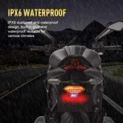 HIASDFLS Motorrad Modifiziertes Rücklicht Integriertes LED-Bremslicht & Blinker-Kontrollleuchte 16 LEDs 12 V Motorrad-Bremslichter Blinker Fünf-Draht-Verbindung Mit Eisen-Montagerahmen Wasserdicht-Rauch -Anhänger & Zubehör Verkäufe 67820479 5