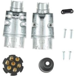 HIASDFLS 7-poliger Metall-Anhängerstecker Und Anhänger-Elektrostecker, 7-polige Buchse Für Anhängerkupplung, 12-V-Anschluss, 7-poliger Stecker Für Anhänger, Aluminiumlegierung, Wasserdicht Für LKW, Wohnmobil, Boot -Anhänger & Zubehör Verkäufe 67820485 3