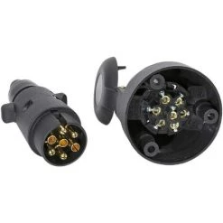 HIASDFLS 7-poliger Anhängerstecker Männlich Und 7-poliger Anhängerstecker Weiblich, 12 V Wasserdichter 7-poliger Anhängerkupplungsstecker, Anhängerstecker Passend Für LKW, Wohnmobil, Auto (Gummistiefel) -Anhänger & Zubehör Verkäufe 67820521 5